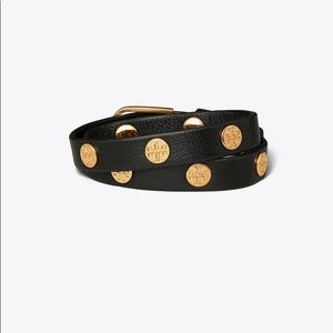 Tory Burch Double-Wrap Logo Stud Bracelet
